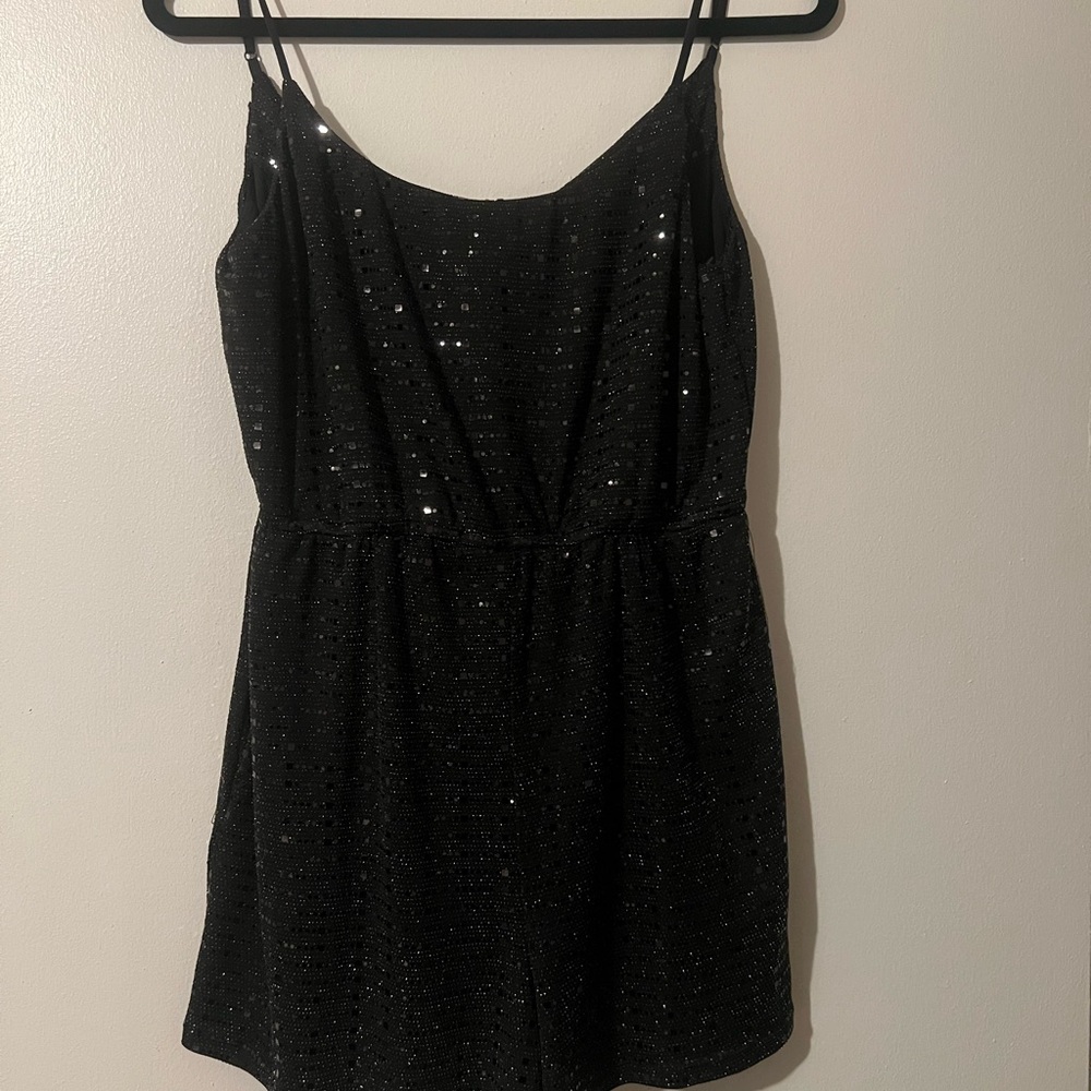 Black Sequin Romper